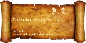 Maliska Kristóf névjegykártya